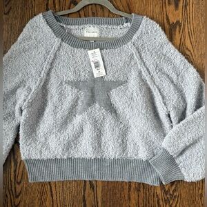 NWT Dry Goods grey textured star sweater S